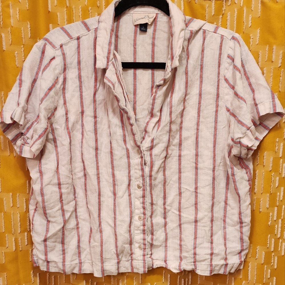 Women's Crop Button-Down Blouse - image 1